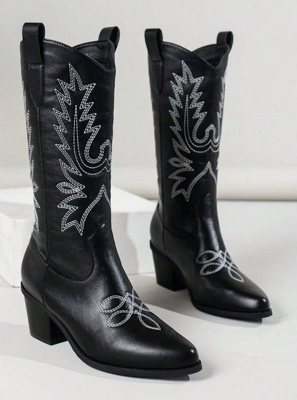 Rosanne Western CowGirl Boots in Black