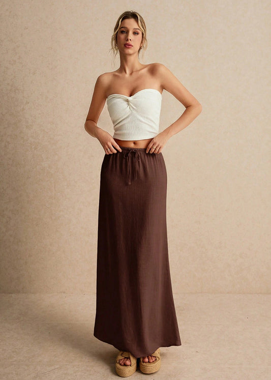 Gwen Drawstring Maxi Skirt