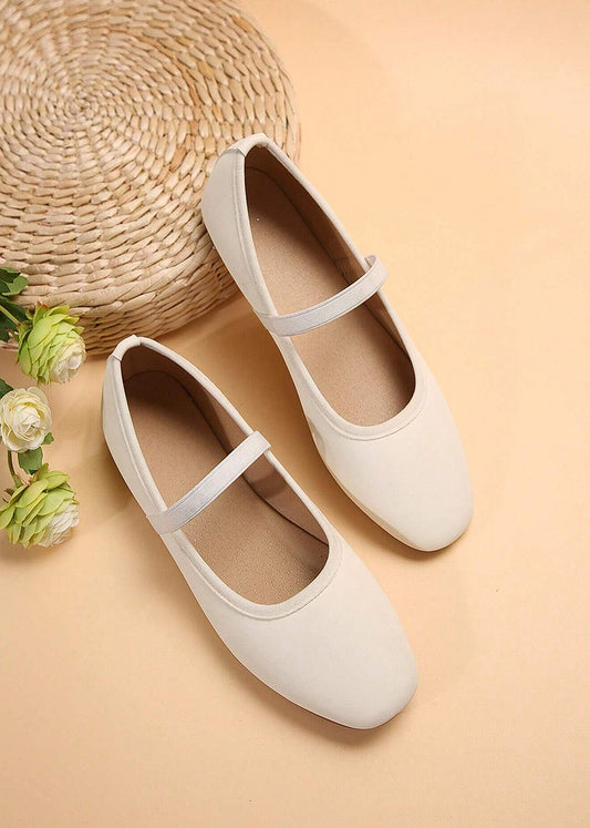 Nisa Faux Seude Flats in Beige