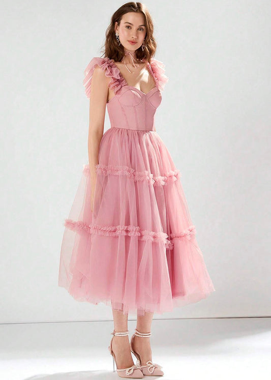 Amelia Ruffle Tulle Midi Dress