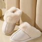 Rea Faux Fur Slippers in Beige