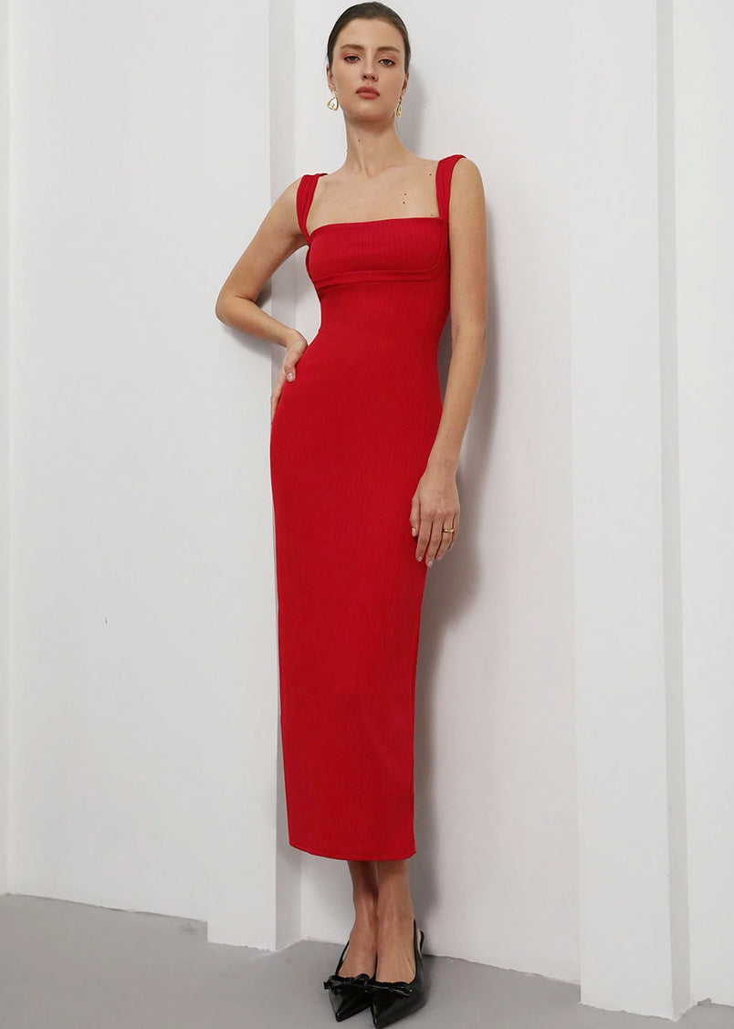 Sullie Square Neck Bodycon Midi Dress