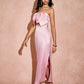 Jessie Pink Strapless Bow Maxi Dress