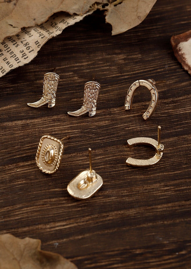 3 Set Western Cowgirl Earrings