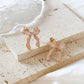 Bow Gold Earrings in Pink