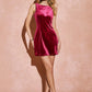 Alexia Rube Red Velour Fitted Pencil Mini Dress