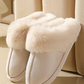 Rea Faux Fur Slippers in Beige