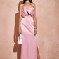 Jessie Pink Strapless Bow Maxi Dress