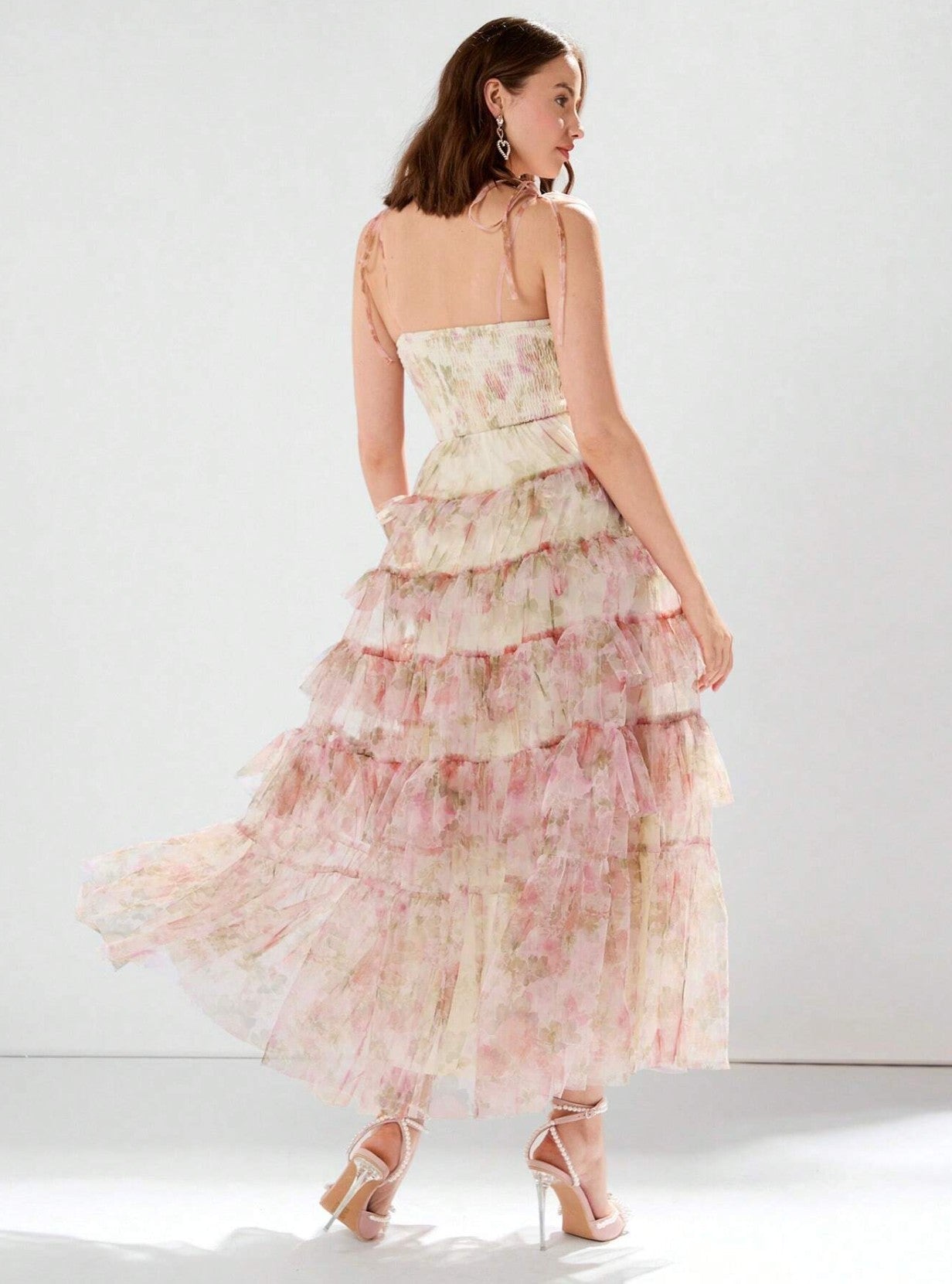 Isabella Floral Ruffle Midi Dress