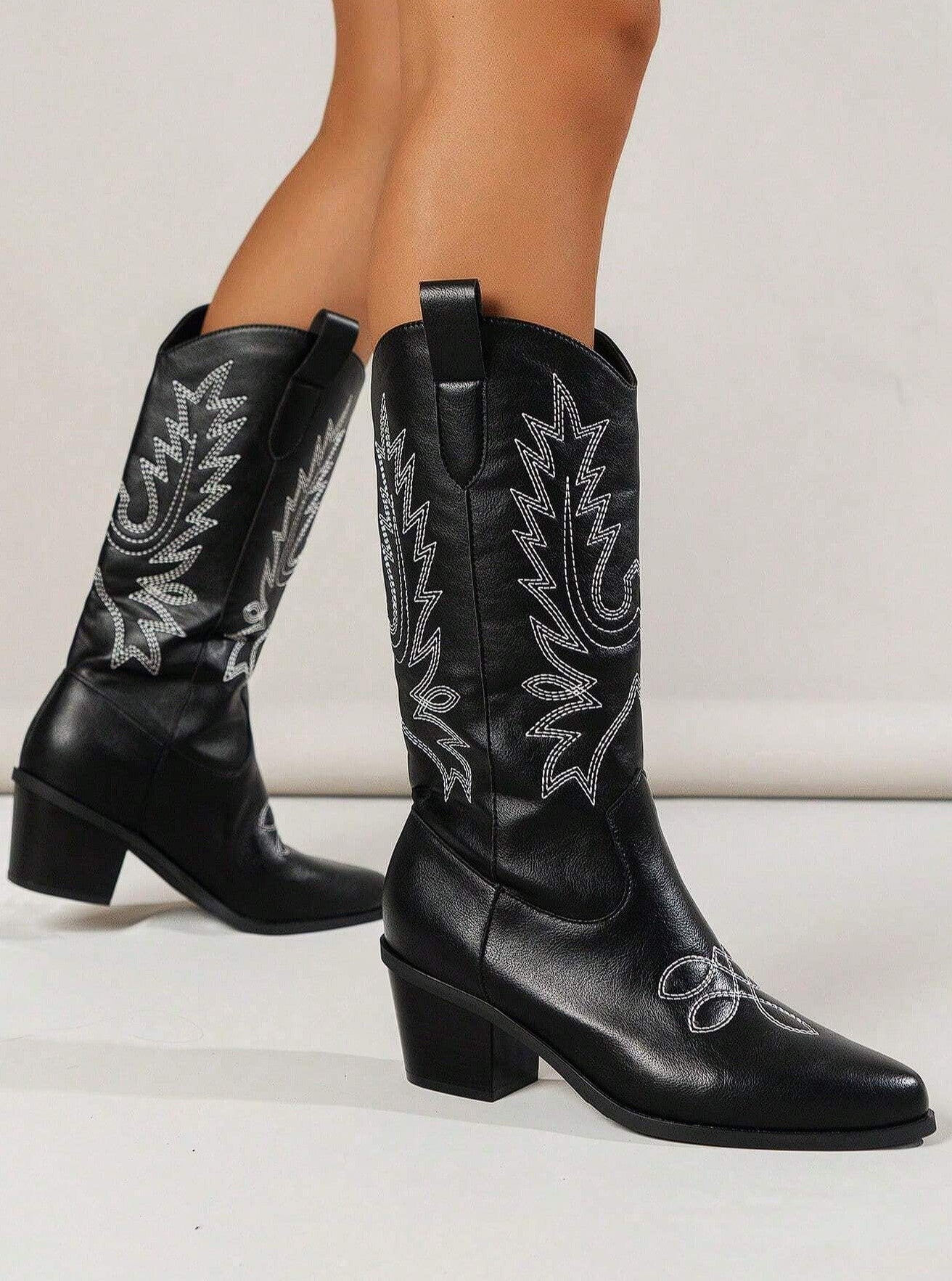 Rosanne Western CowGirl Boots in Black