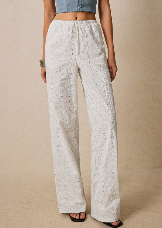 Georgia Eyelet Drawstring Long Pants