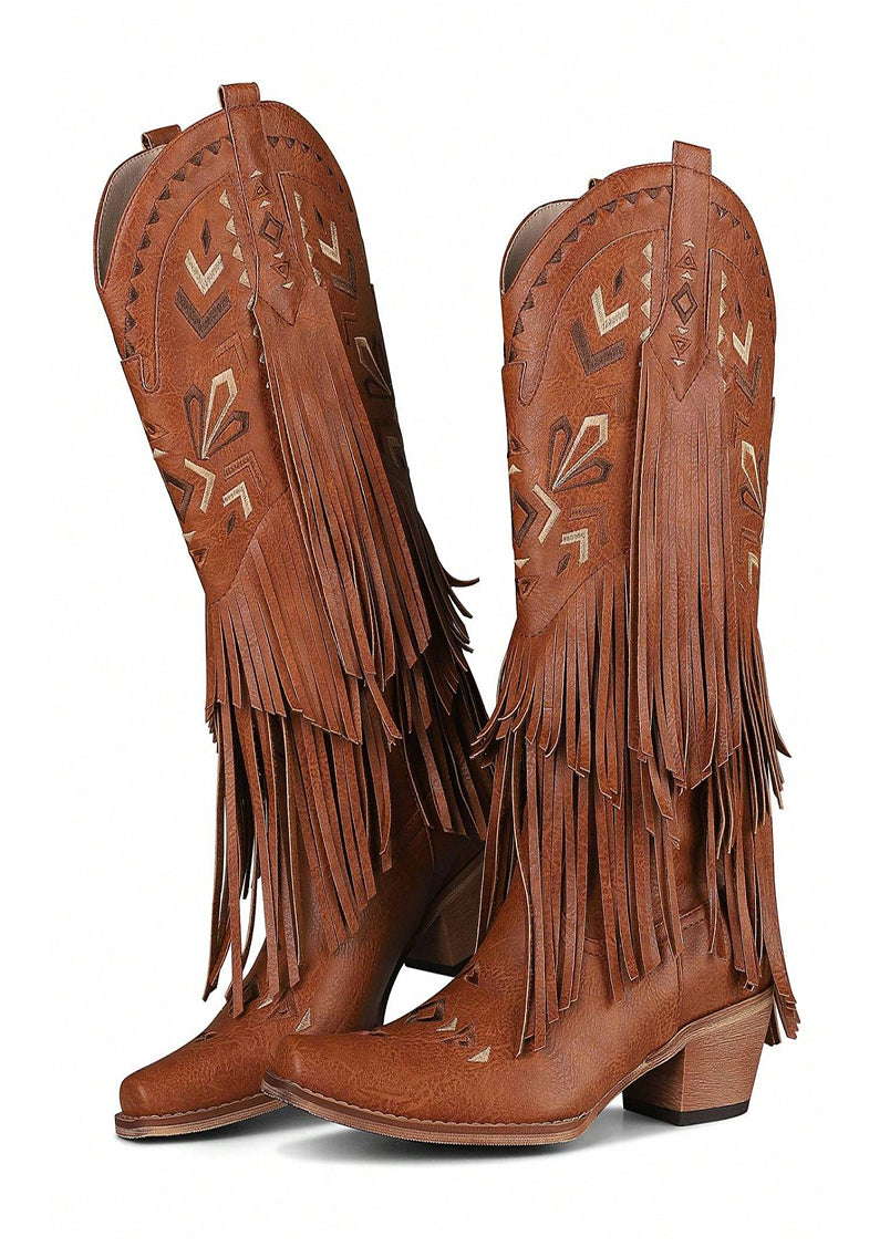 Angelica Western Fringe Cowgirl Boots