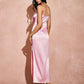 Jessie Pink Strapless Bow Maxi Dress