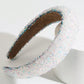 Zoey Puff Rhinestone Headband White