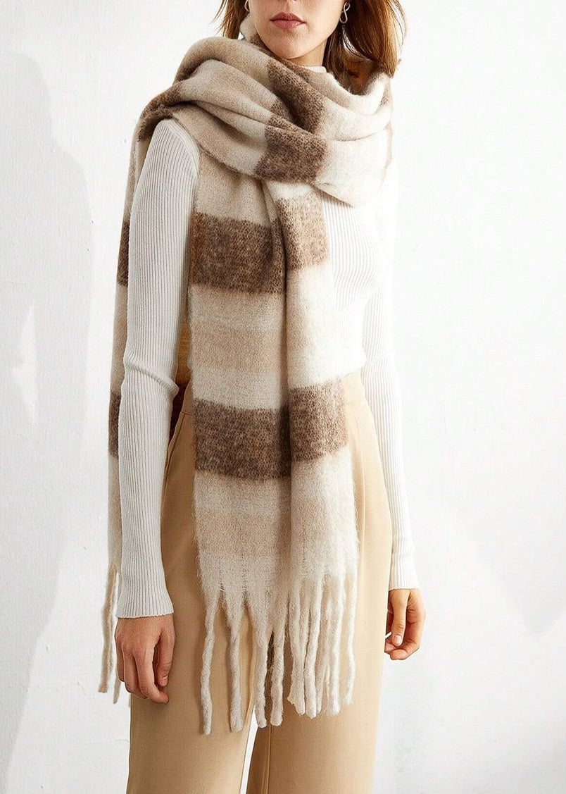 Colorblock Fringe Scarf