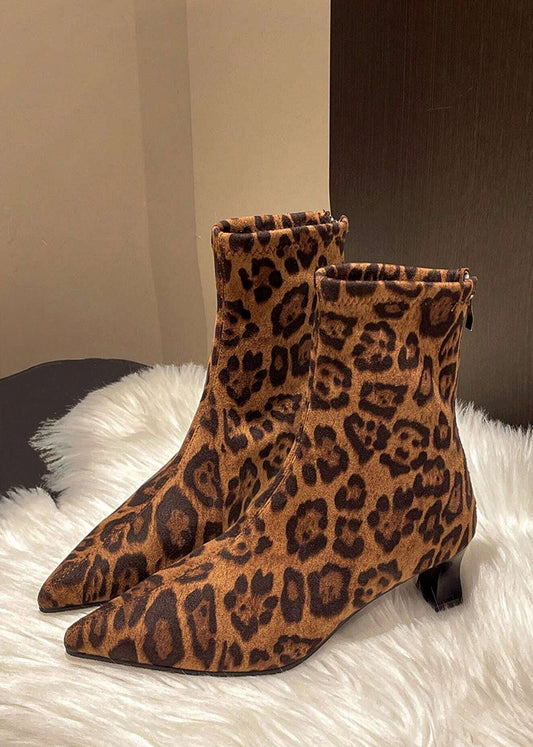 Isabetta Pointed Heel Bootie in Leopard