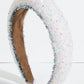 Zoey Puff Rhinestone Headband White