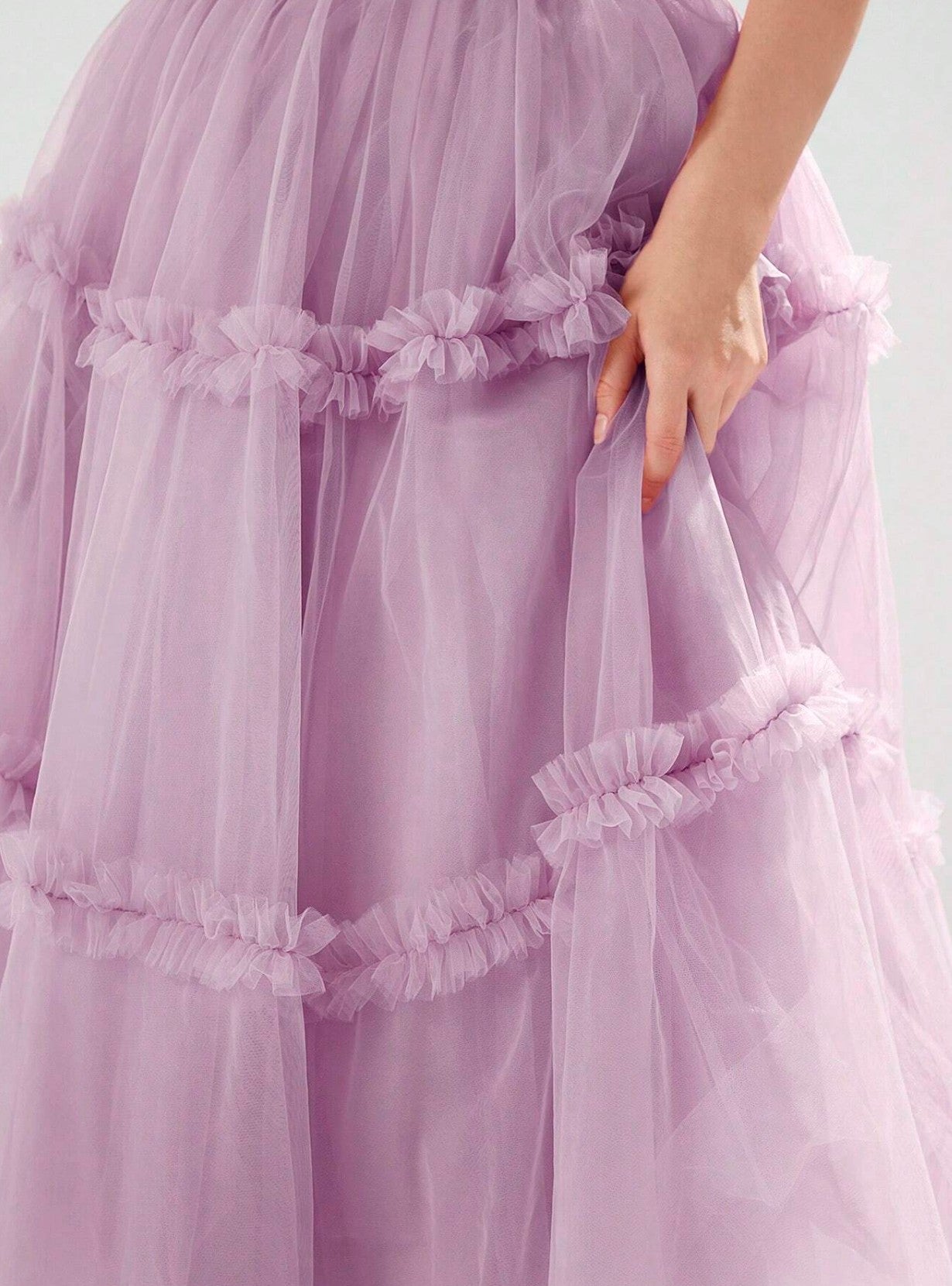 Amelia Ruffle Tulle Midi Dress