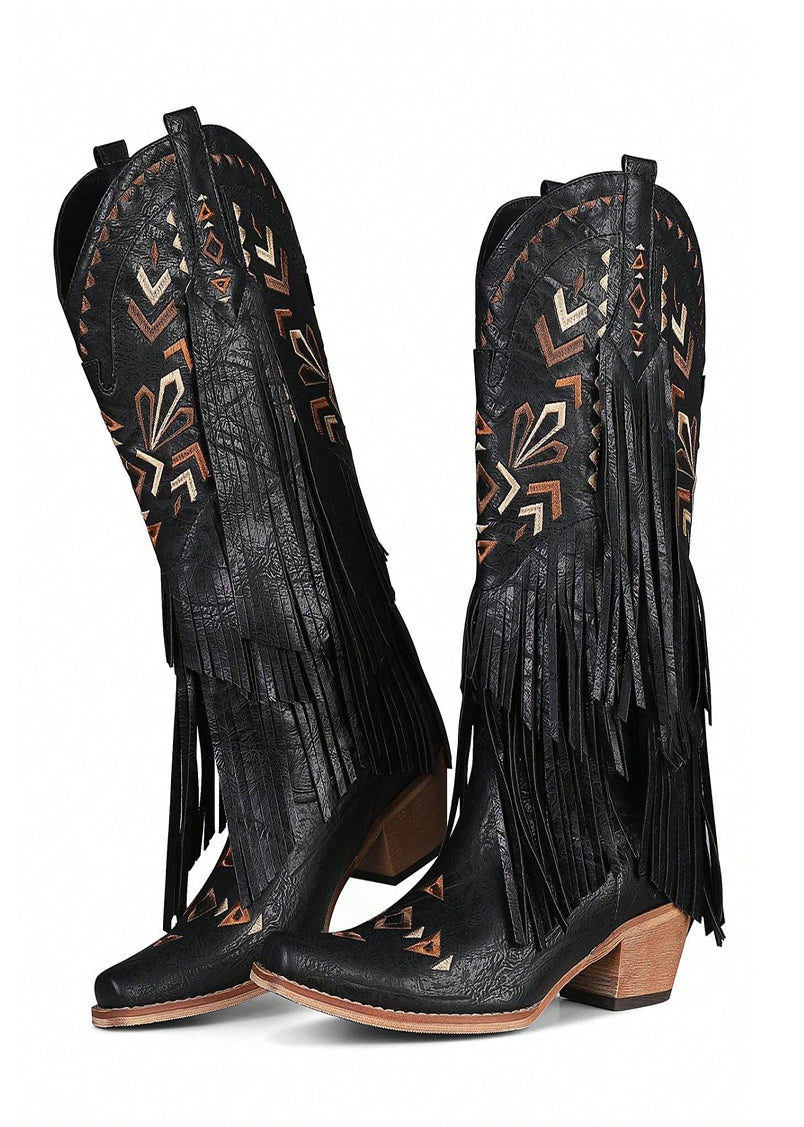 Angelica Western Fringe Cowgirl Boots