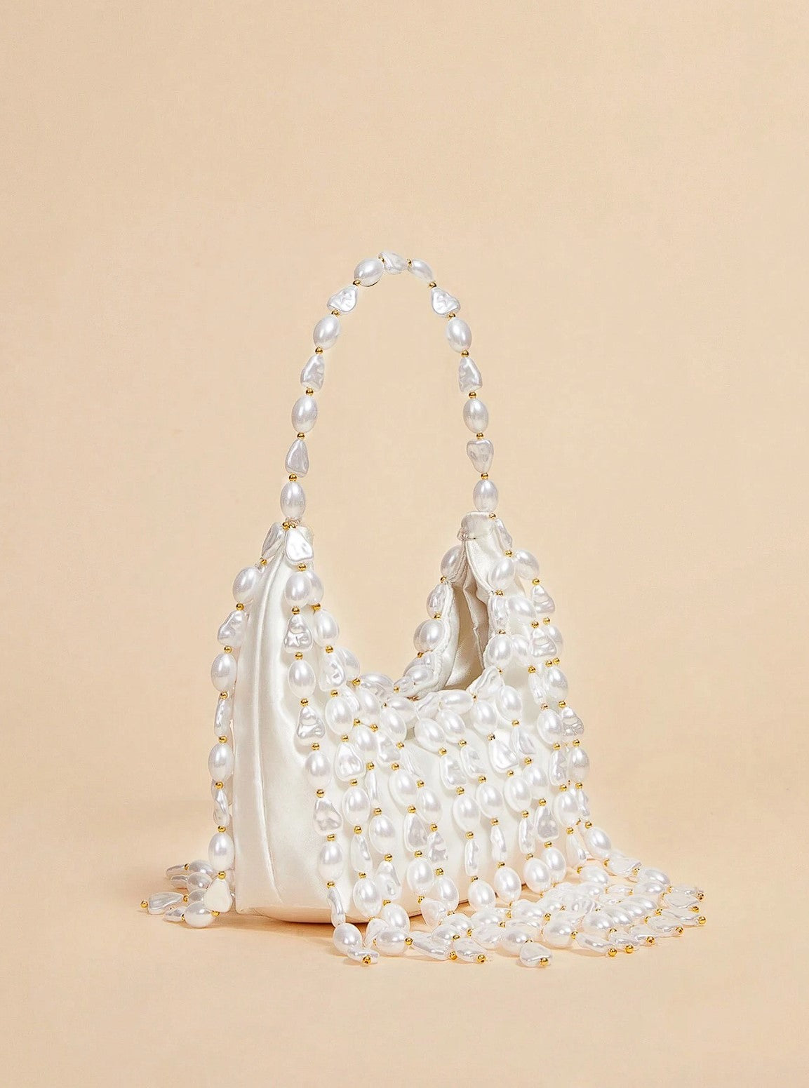 Melie Faux Pearl Drape Boho Festive Bag