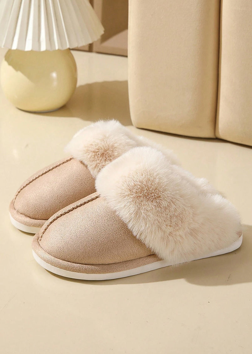 Rea Faux Fur Slippers in Tan