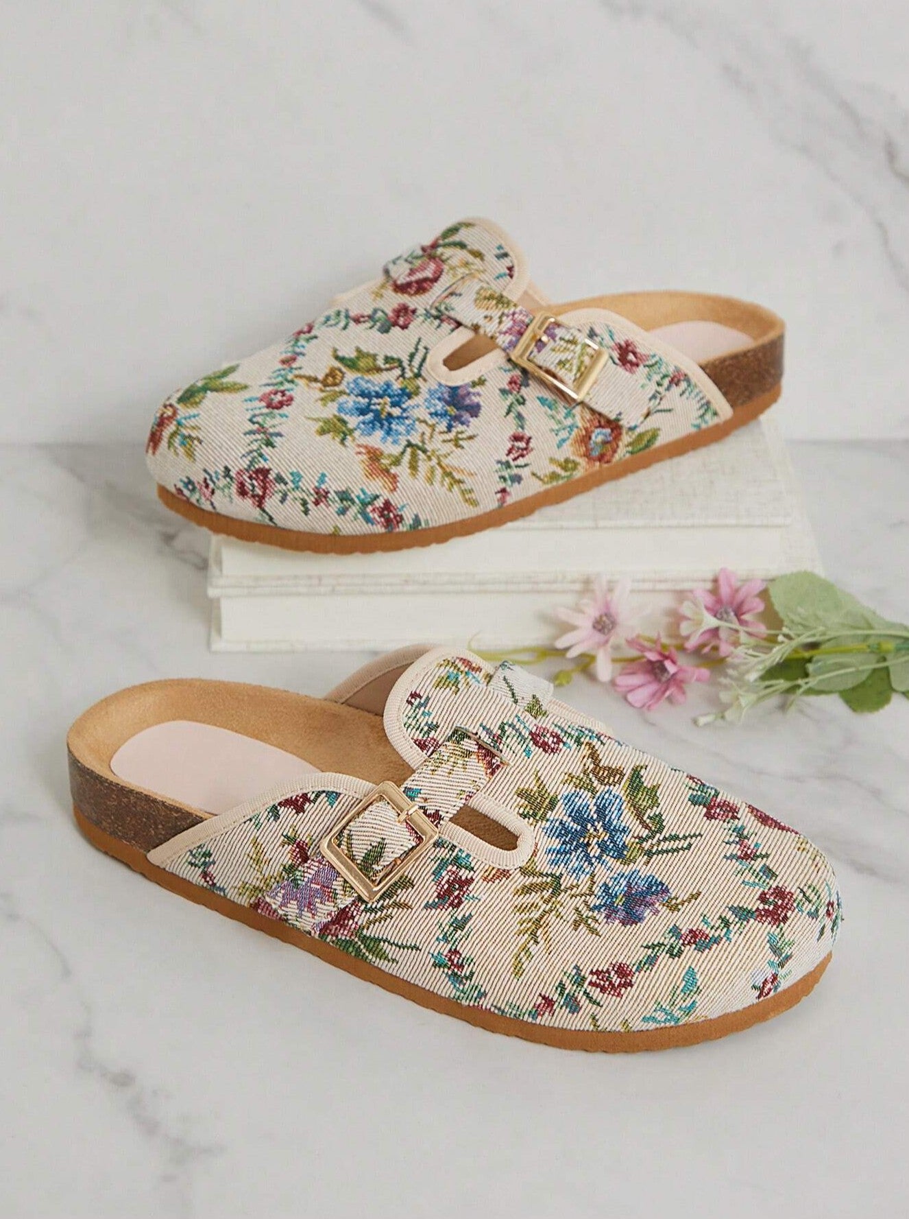 Annette Floral Jacquard Clogs