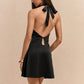 Maro Black Halter Mini Dress