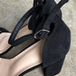 Jae Ankle Strap Heels Suede Black