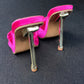 Cayla Bow Satin High Heels in Hot Pink