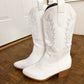 Rosanne Western CowGirl Faux Leather Boots in White