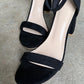 Jae Ankle Strap Heels Suede Black