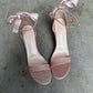 Jae Ankle Strap Heels Glitter Rose Gold  v