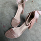 Jae Ankle Strap Heels Glitter Rose Gold  v