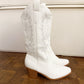 Rosanne Western CowGirl Faux Leather Boots in White