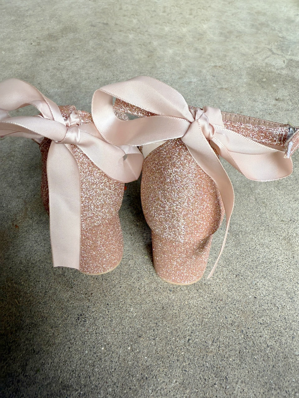 Jae Ankle Strap Heels Glitter Rose Gold  v