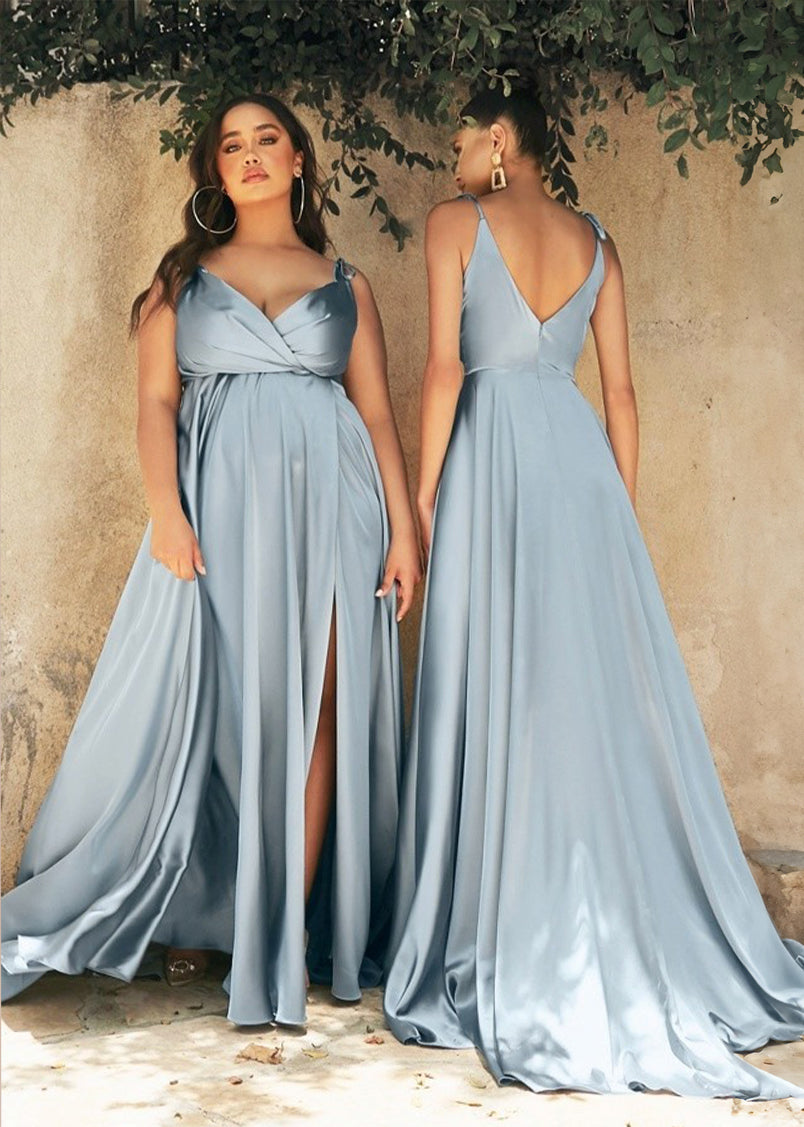 Roxy Satin Sweetheart Flow Maxi Dress Dusty Blue