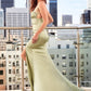 Susie Satin Fitted Maxi Bridesmaid Dress Sage