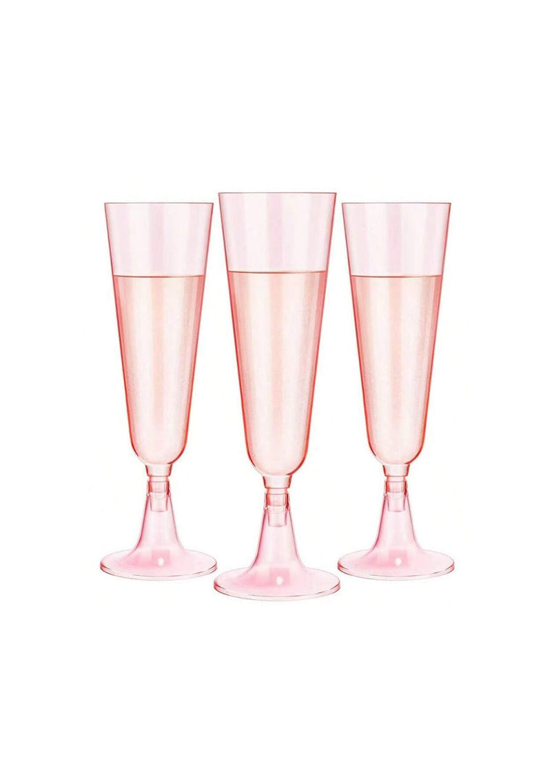 Pink Plastic Champagne Cups