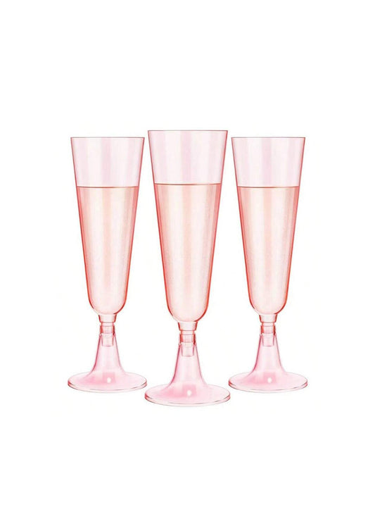 Pink Plastic Champagne Cups