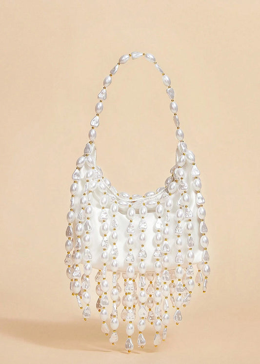 Melie Faux Pearl Drape Boho Festive Bag