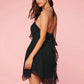 Remmy Ruffle Halter Mini Dress Black